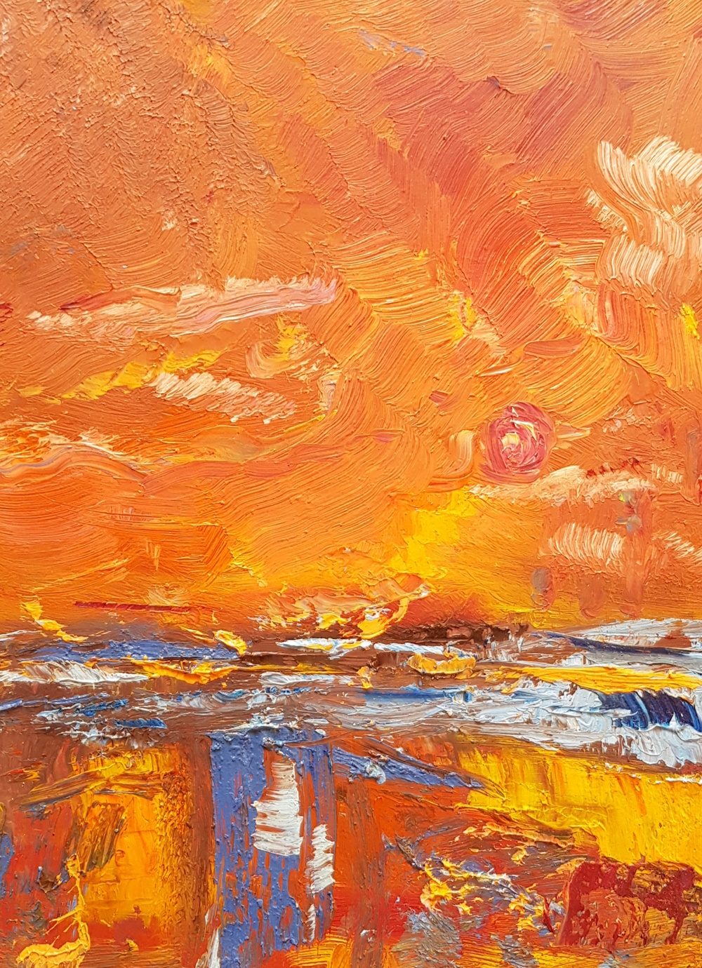 malerei abendrot am meer